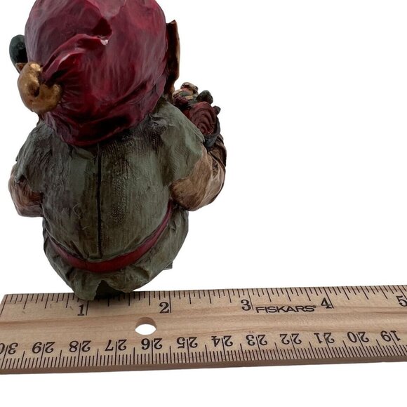 Whimsical Elf Santa Stocking Holder Christmas Decoration With Candy Cane & Gift - Picture 8 of 10